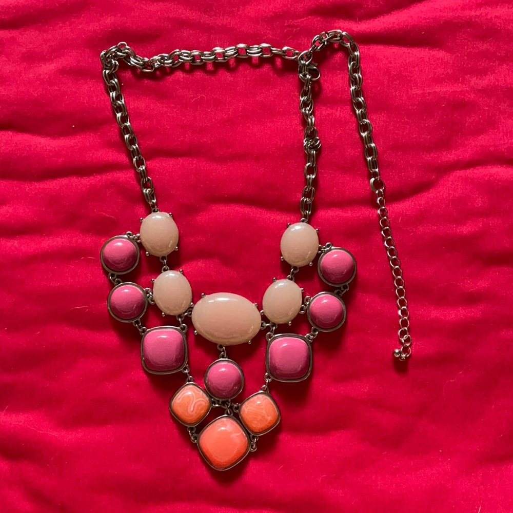 Gold multicolored statement necklace